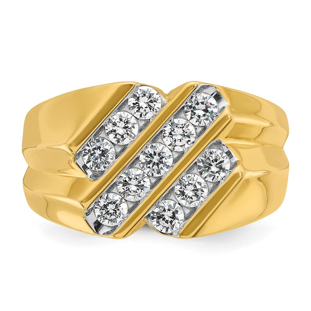 14k IBGoodman Men's Polished and Grooved Ring Mounting