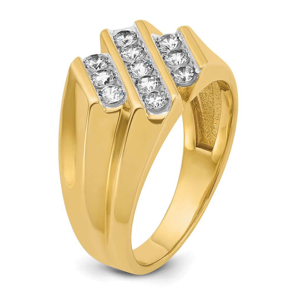 14k IBGoodman Men's Polished and Grooved Ring Mounting