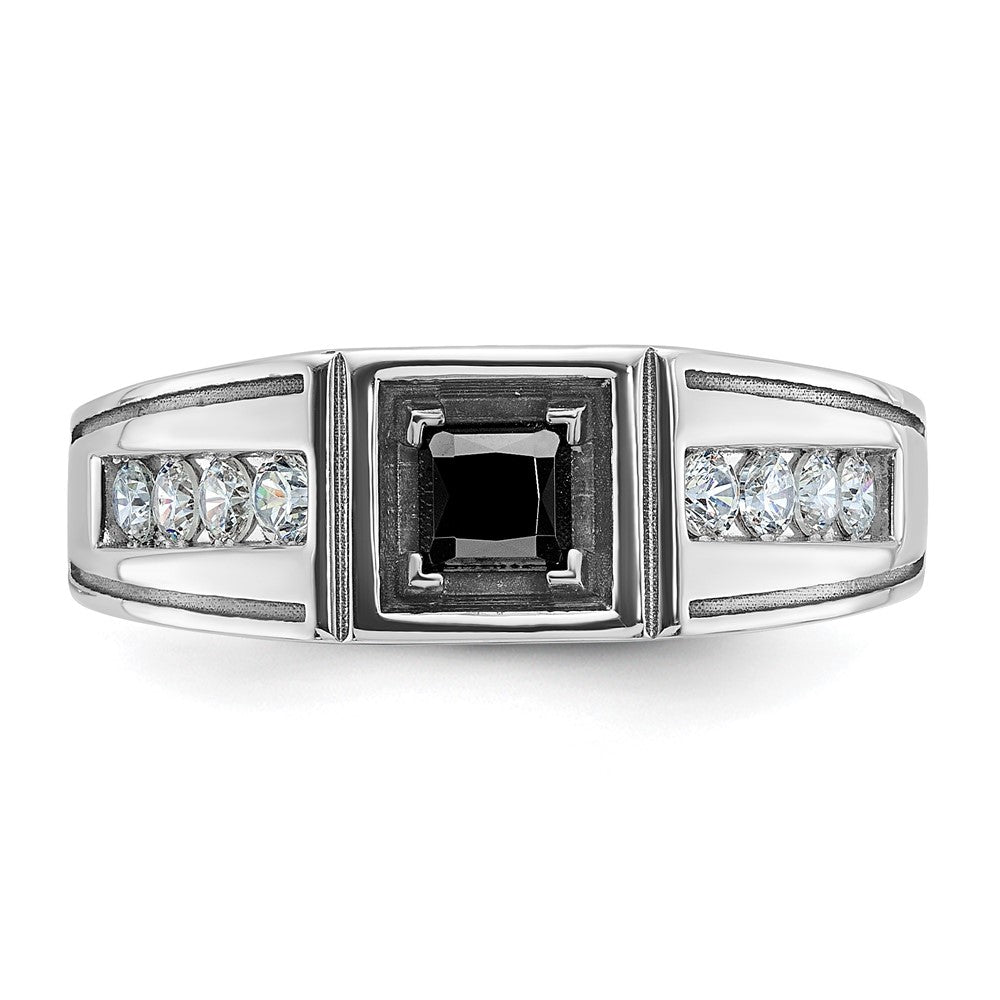 14k White Gold w/Blk RH IBGoodman Black/White Diamond Complete Ring