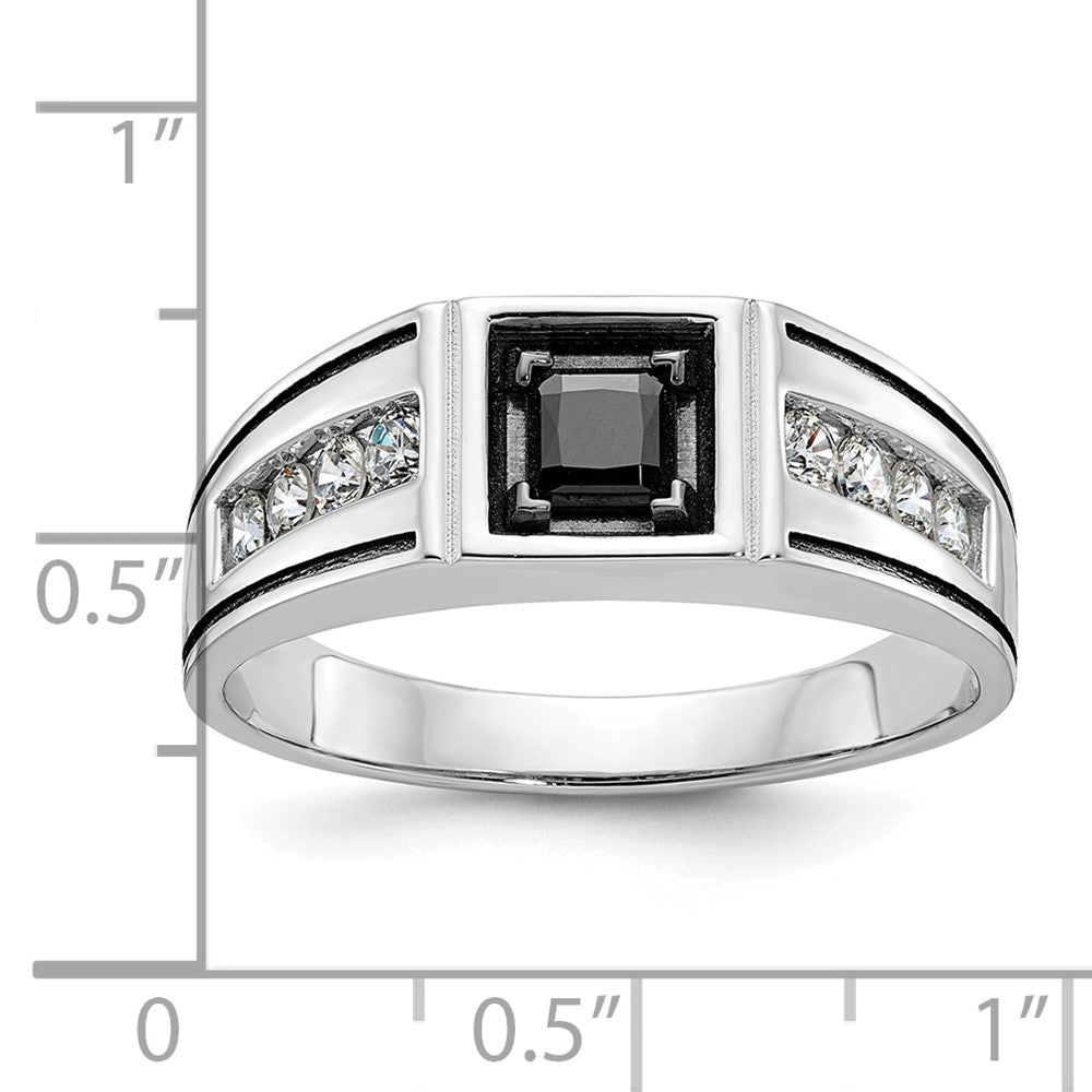 14k White Gold w/Blk RH IBGoodman Black/White Diamond Complete Ring