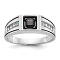 14k White Gold w/Blk RH IBGoodman Black/White Diamond Complete Ring