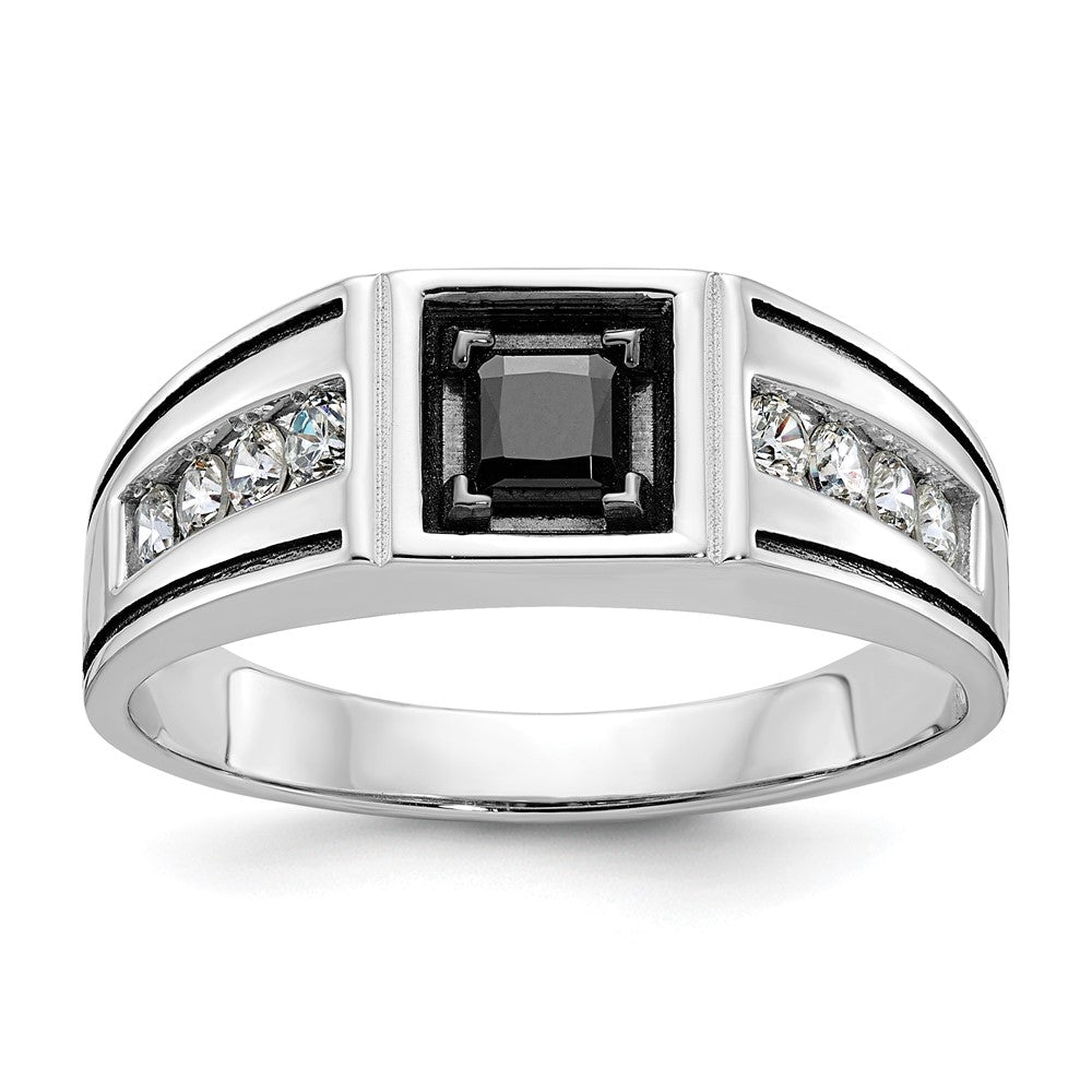 14k White Gold w/Blk RH IBGoodman Black/White Diamond Complete Ring