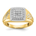 14k w/ White RH IBGoodman Men's Satin/Grooved Diamond Cluster Ring