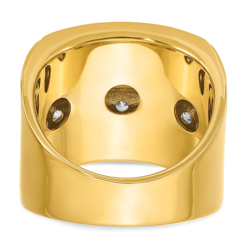 14k IBGoodman Men's Polished 4-Row Ring Mounting