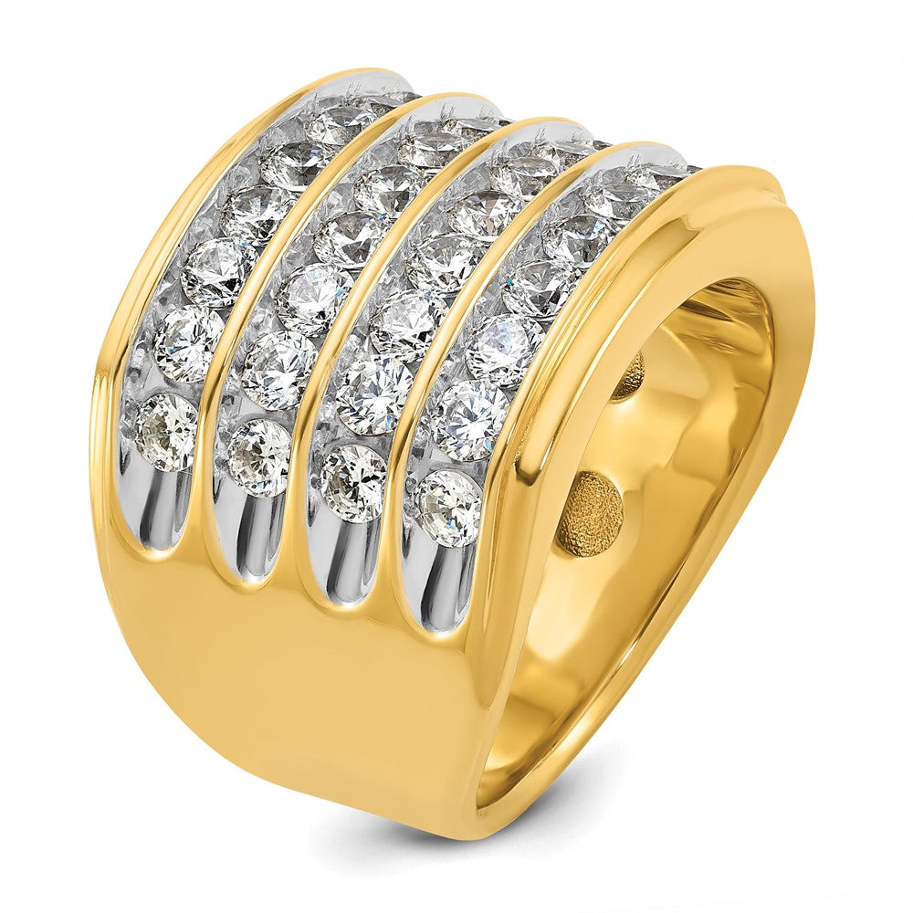 14k IBGoodman Men's Polished 4-Row Ring Mounting
