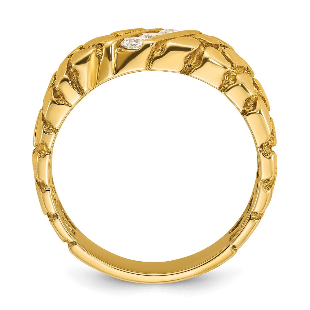 14k IBGoodman Men's Diamond Nugget Complete Ring