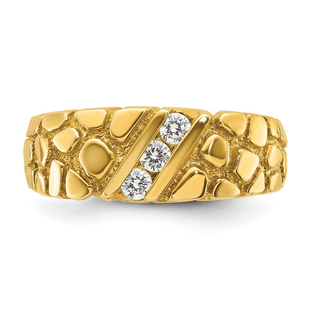 14k IBGoodman Men's Diamond Nugget Complete Ring