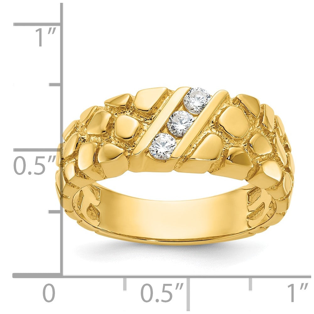 14k IBGoodman Men's Diamond Nugget Complete Ring