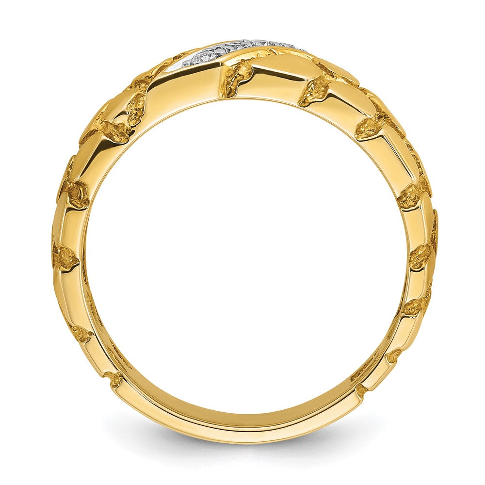 14k IBGoodman Men's Diamond Nugget Complete Ring
