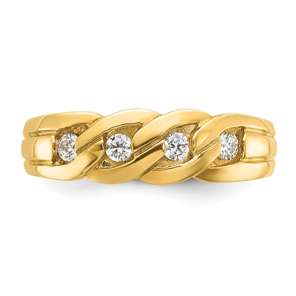 14k IBGoodman Men's Link Design Diamond Complete Ring