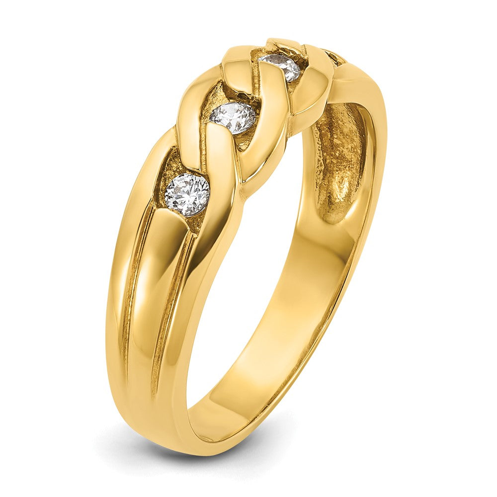 14k IBGoodman Men's Link Design Diamond Complete Ring