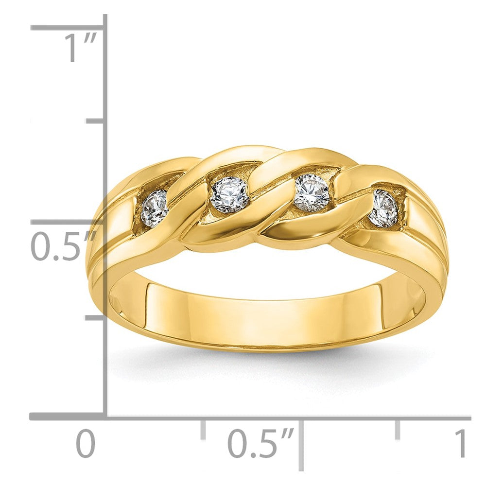 14k IBGoodman Men's Link Design Diamond Complete Ring