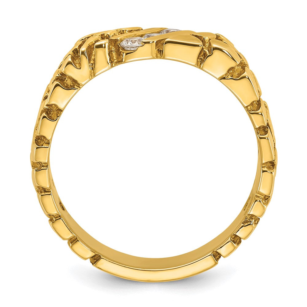 14k IBGoodman Men's Diamond Nugget Complete Ring