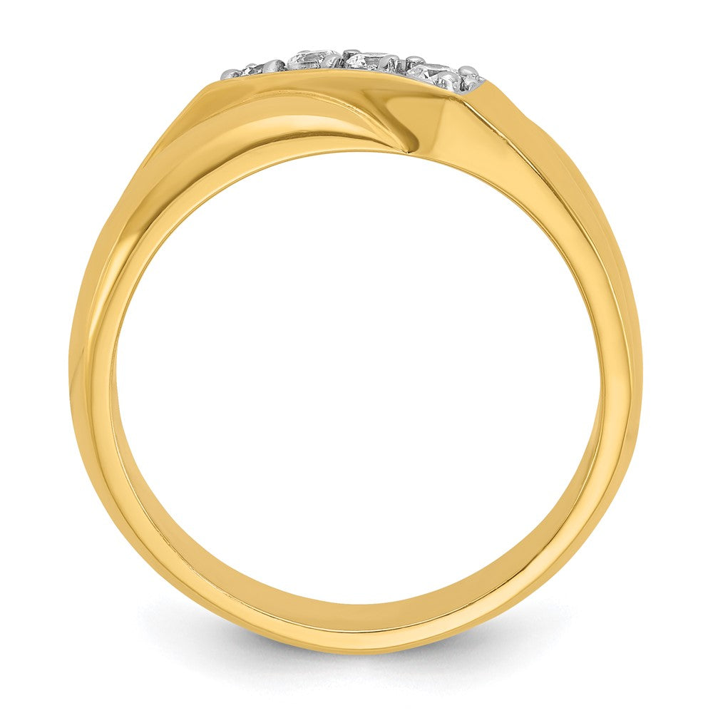14k IBGoodman Men's Polished Curved Bypass 4-Stone Ring Mounting