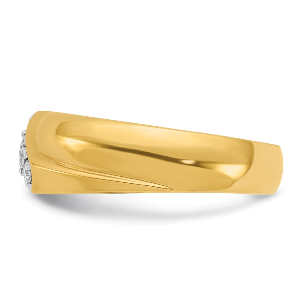 14k w/ White RH IBGoodman Men's Polished Curved Bypass Diamond Ring