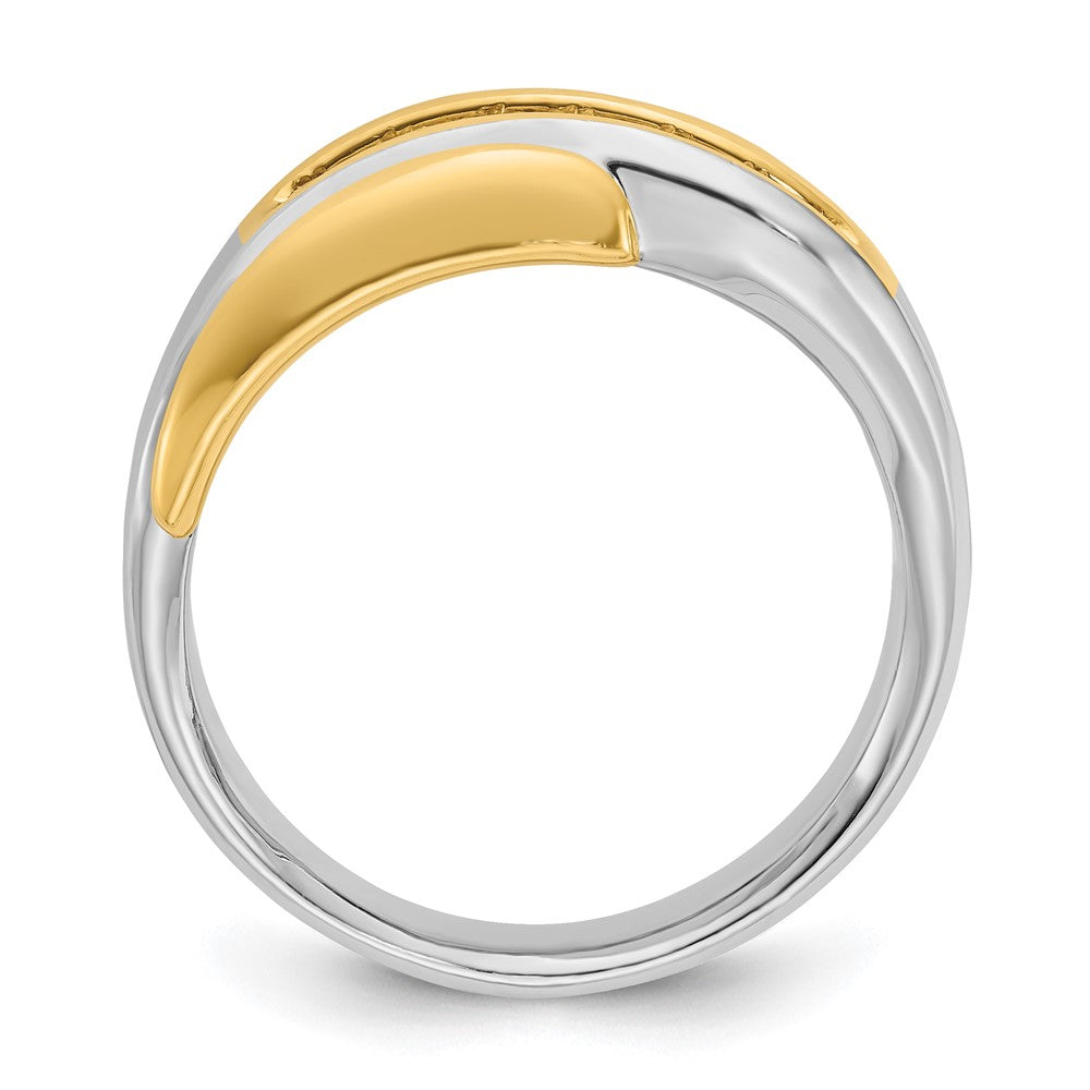 14ktt IBGoodman Men's Polished & Grooved Curved Bypass Ring Mounting
