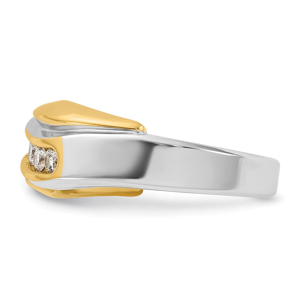 14ktt IBGoodman Men's Polished & Grooved Curved Bypass Ring Mounting