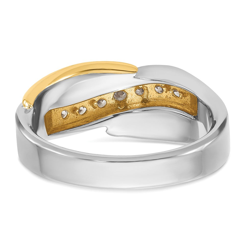 14ktt IBGoodman Men's Polished & Grooved Curved Bypass Ring Mounting