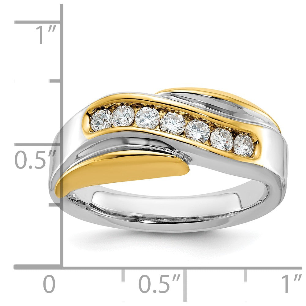 14ktt IBGoodman Men's Polished & Grooved Curved Bypass Ring Mounting