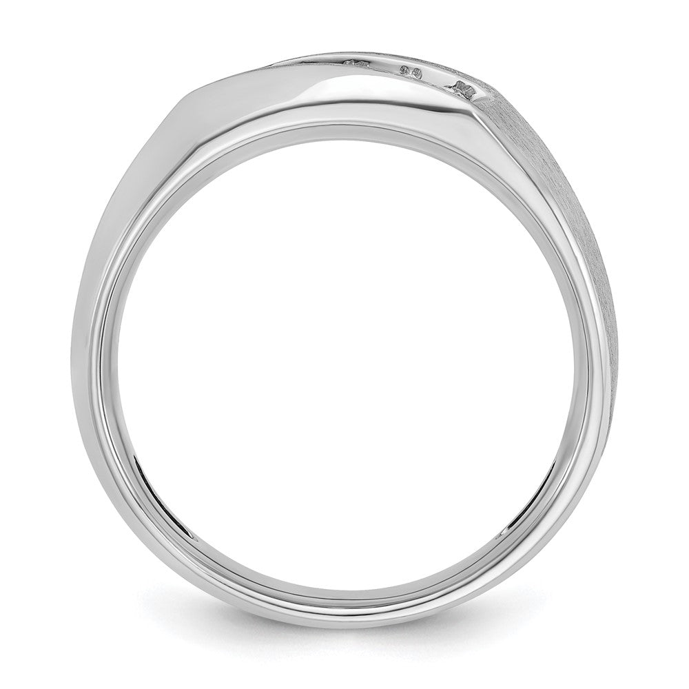 14k White Gold IBGoodman Men's Polished & Satin 5-Stone Diamond Ring