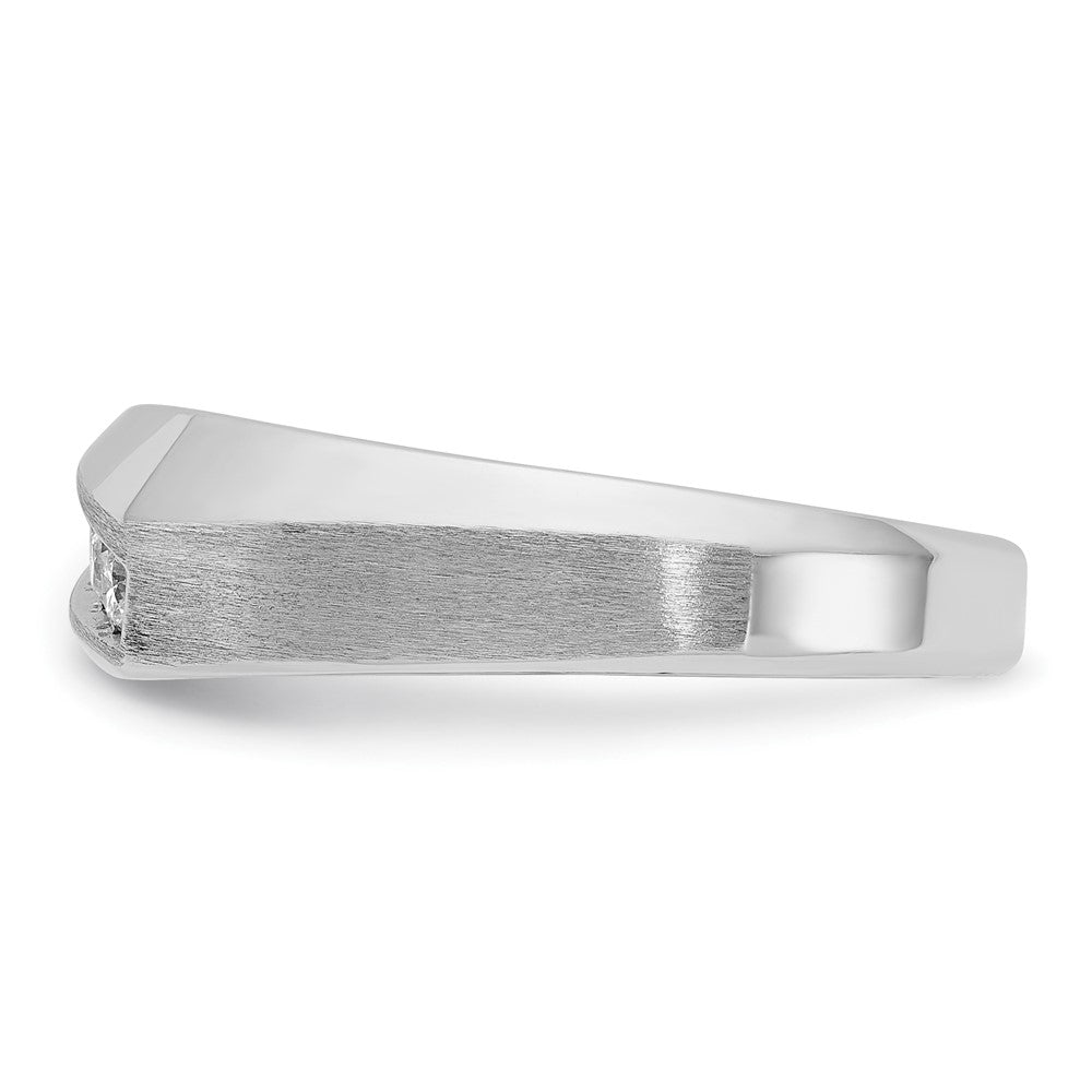 14k White Gold IBGoodman Men's Polished & Satin 5-Stone Diamond Ring