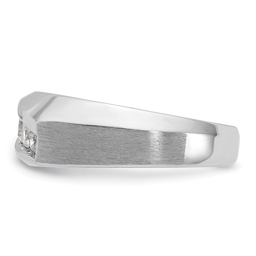 14k White Gold IBGoodman Men's Polished & Satin 5-Stone Ring Mounting