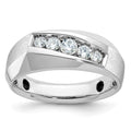 14k White Gold IBGoodman Men's Polished & Satin 5-Stone Ring Mounting
