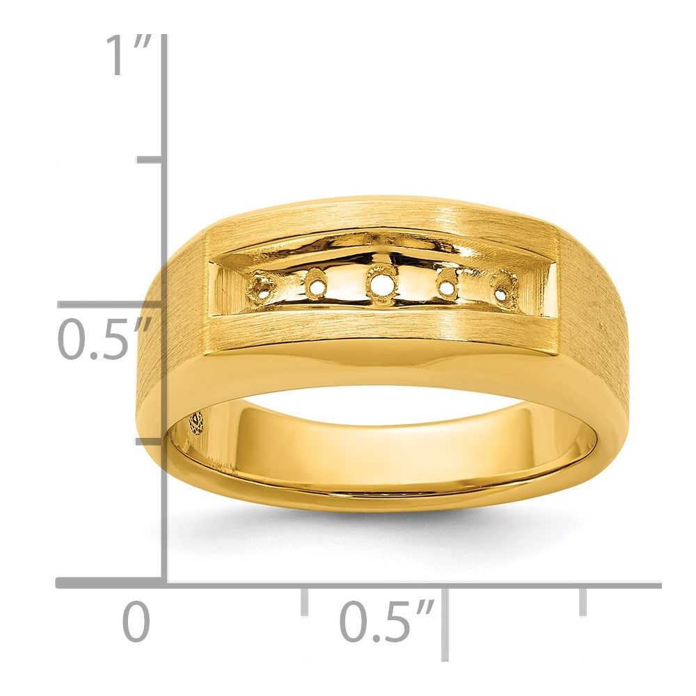 14k IBGoodman Men's Polished and Satin 5-Stone Ring Mounting