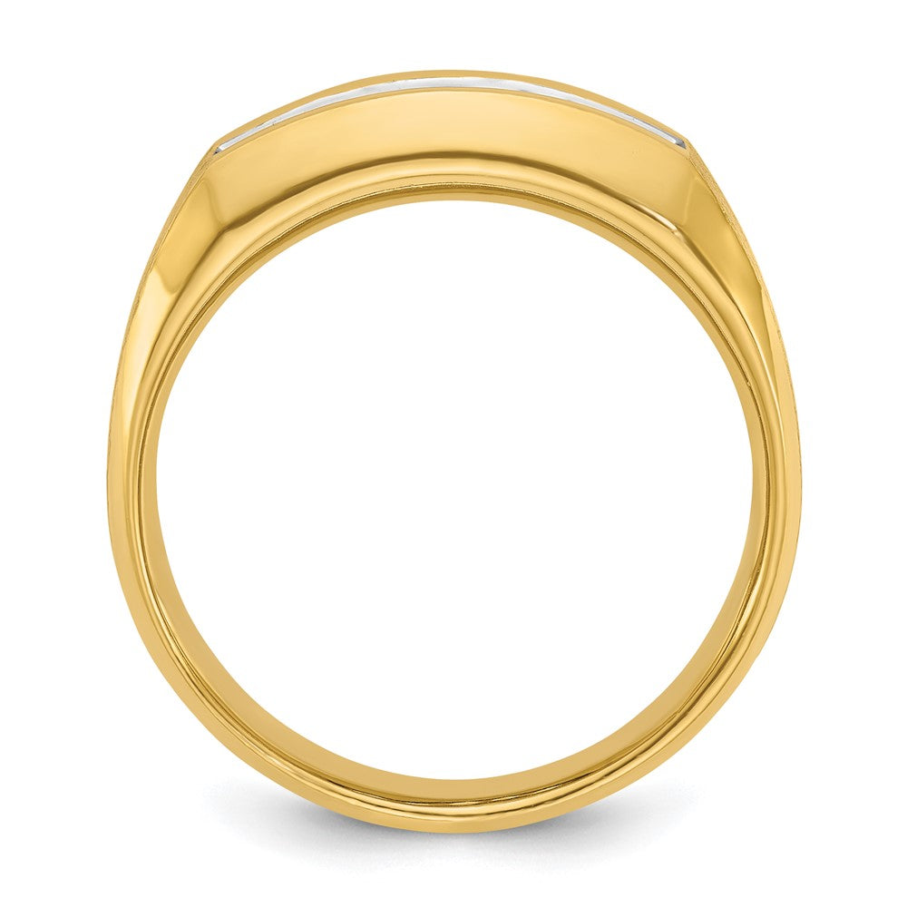 14k IBGoodman Men's Polished and Satin 5-Stone Diamond Ring