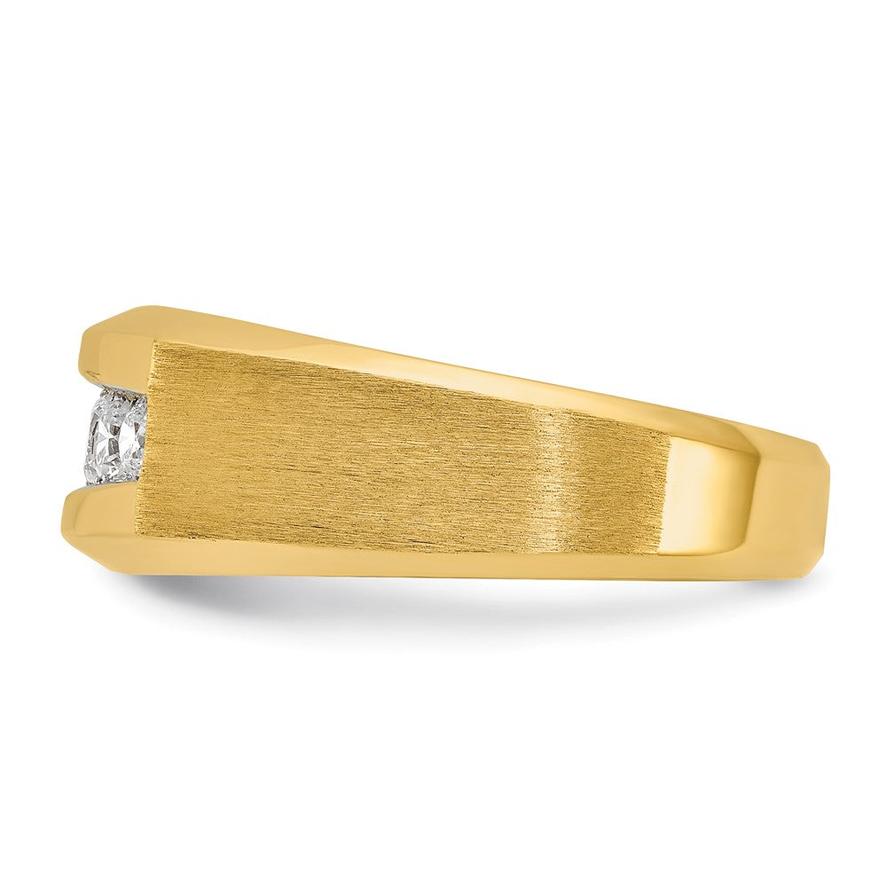 14k IBGoodman Men's Polished and Satin 5-Stone Diamond Ring