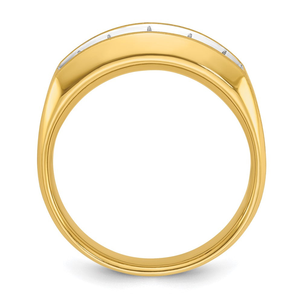 14k IBGoodman Men's Polished and Satin 5-Stone Ring Mounting
