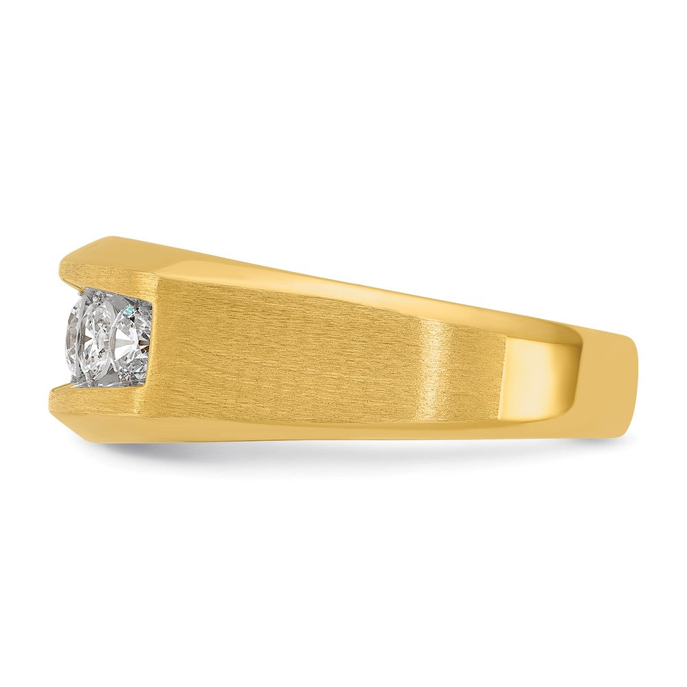 14k IBGoodman Men's Polished and Satin 5-Stone Diamond Ring