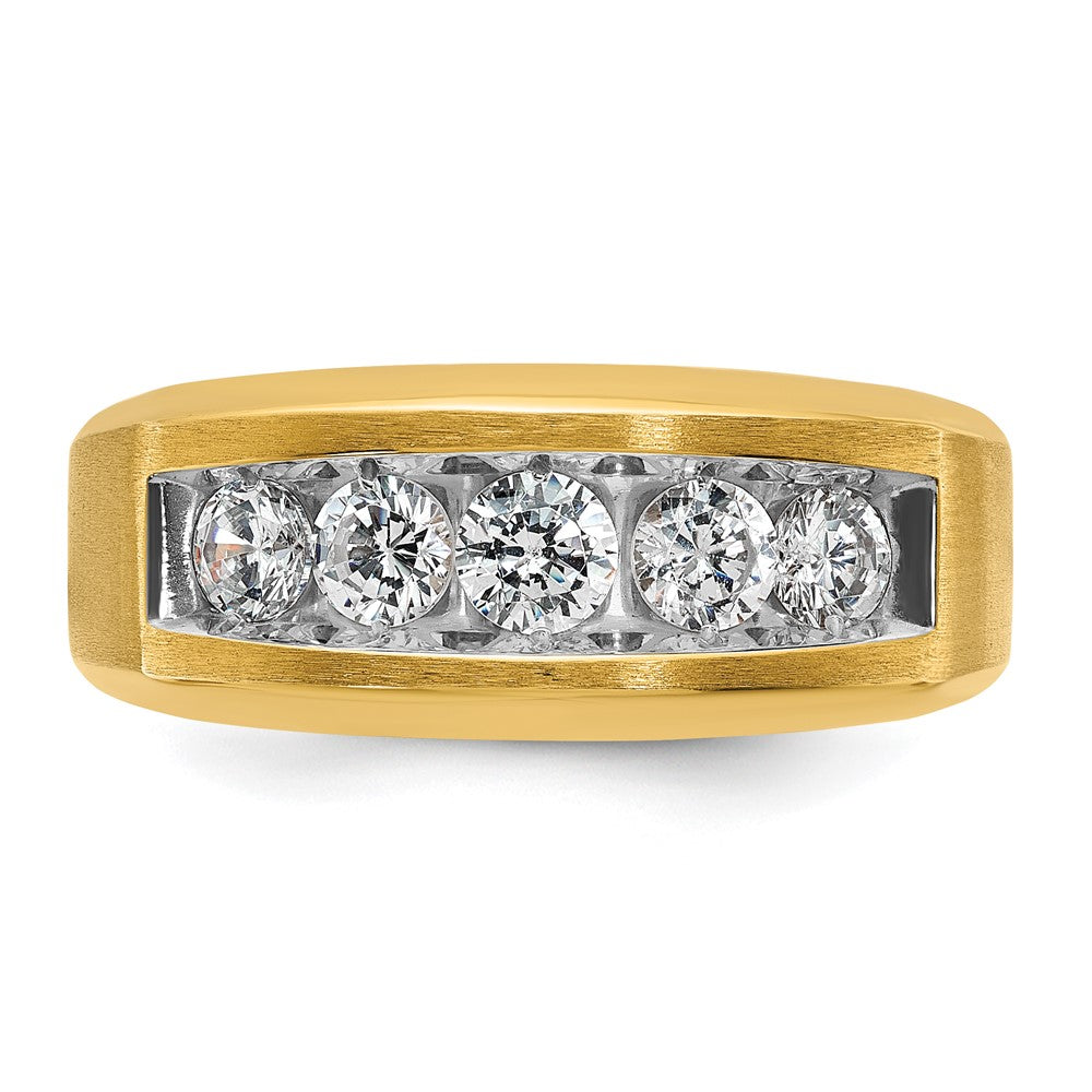 14k IBGoodman Men's Polished and Satin 5-Stone Ring Mounting