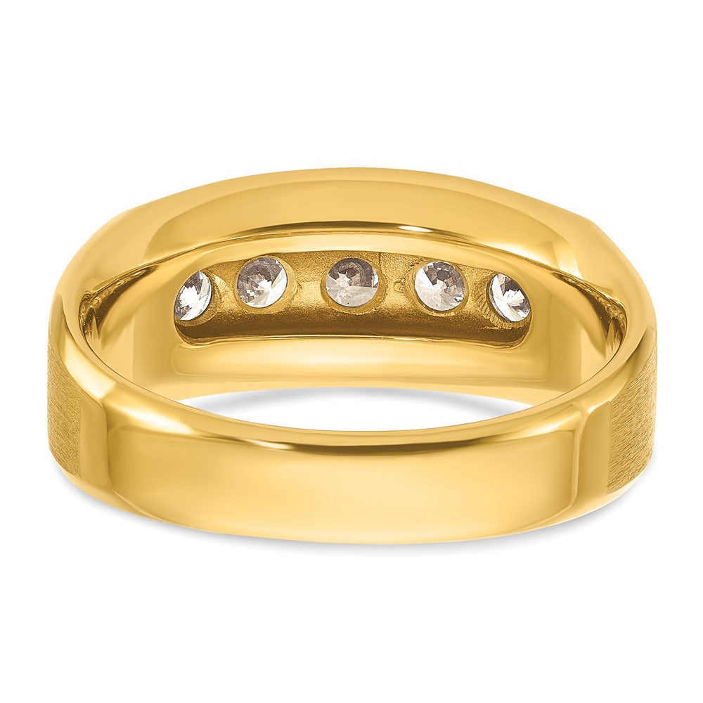 14k IBGoodman Men's Polished and Satin 5-Stone Ring Mounting