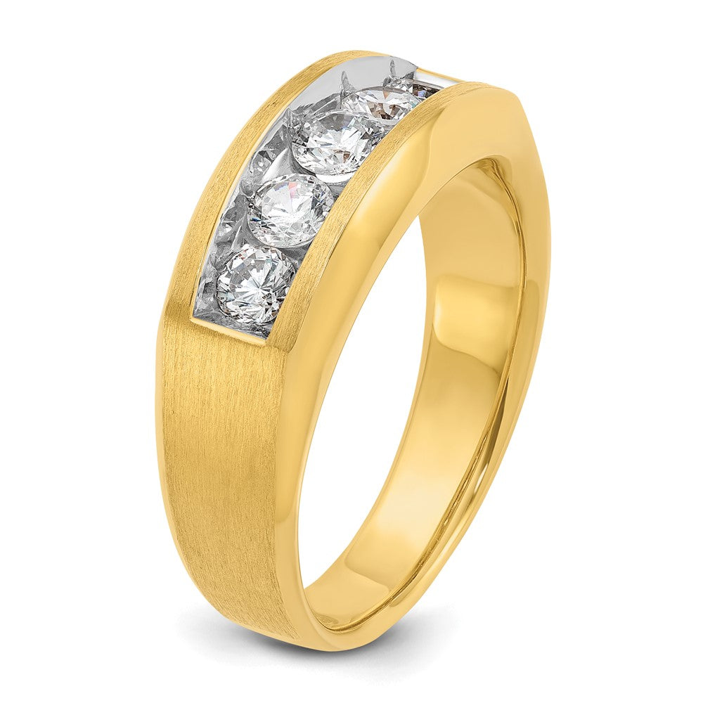14k IBGoodman Men's Polished and Satin 5-Stone Ring Mounting