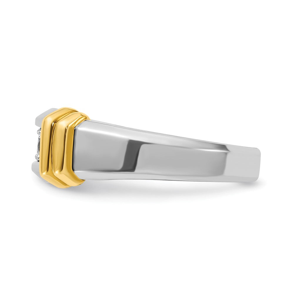 14k Two-tone IBGoodman Men's Polished 3-Stone Ring Mounting