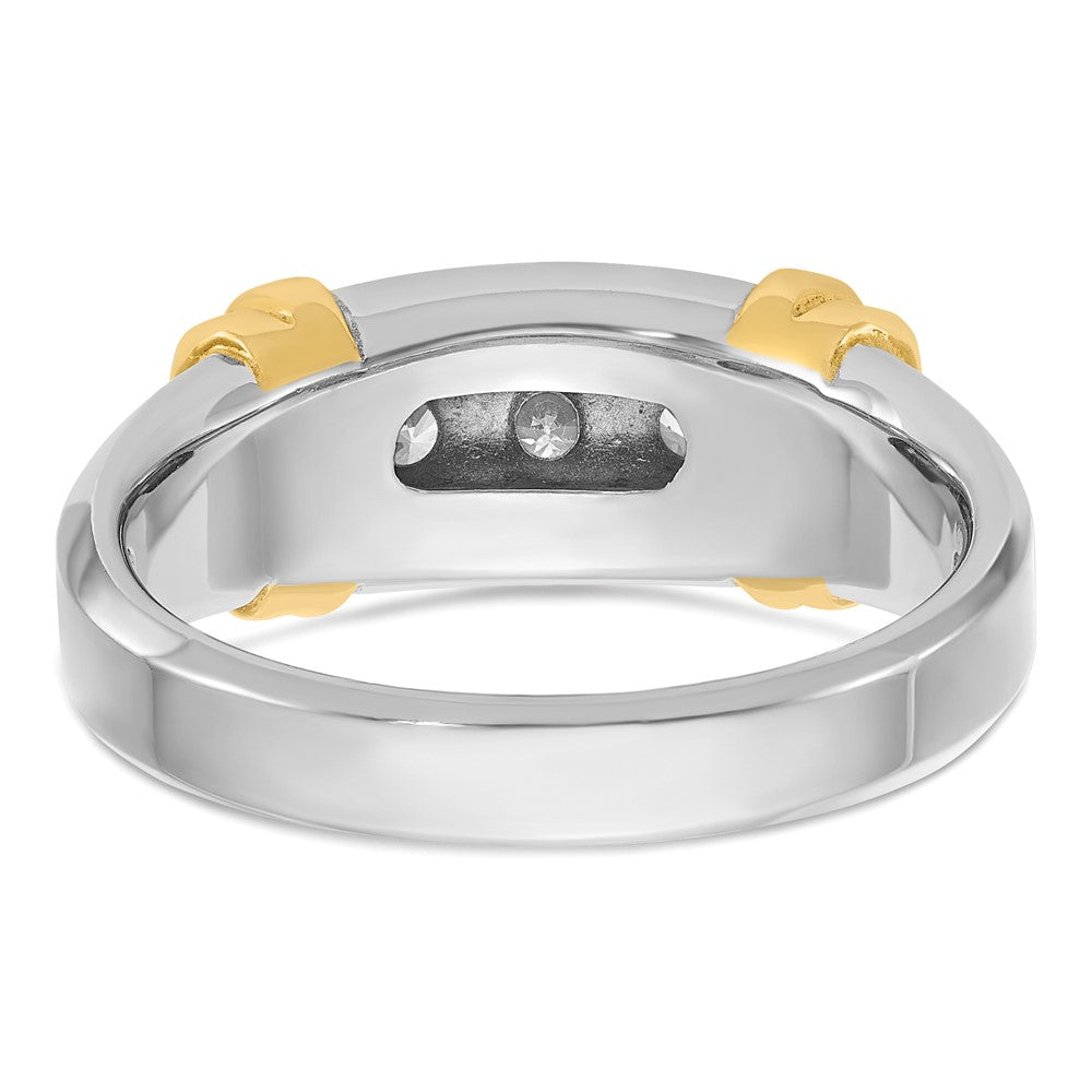 14k Two-tone IBGoodman Men's Polished 3-Stone Ring Mounting