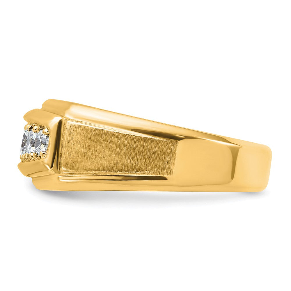 14k White RH IBGoodman Men's Polished/Satin 5-Stone Diamond Ring