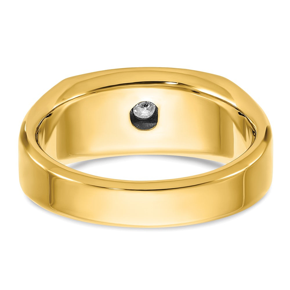 14k White RH IBGoodman Men's Polished/Satin 5-Stone Diamond Ring