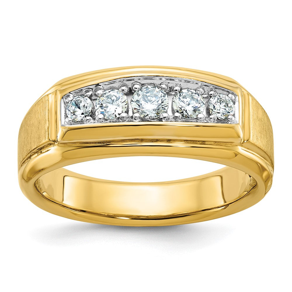 IBGoodman 14k Polished/Satin Five Stone Men's Ring Mounting