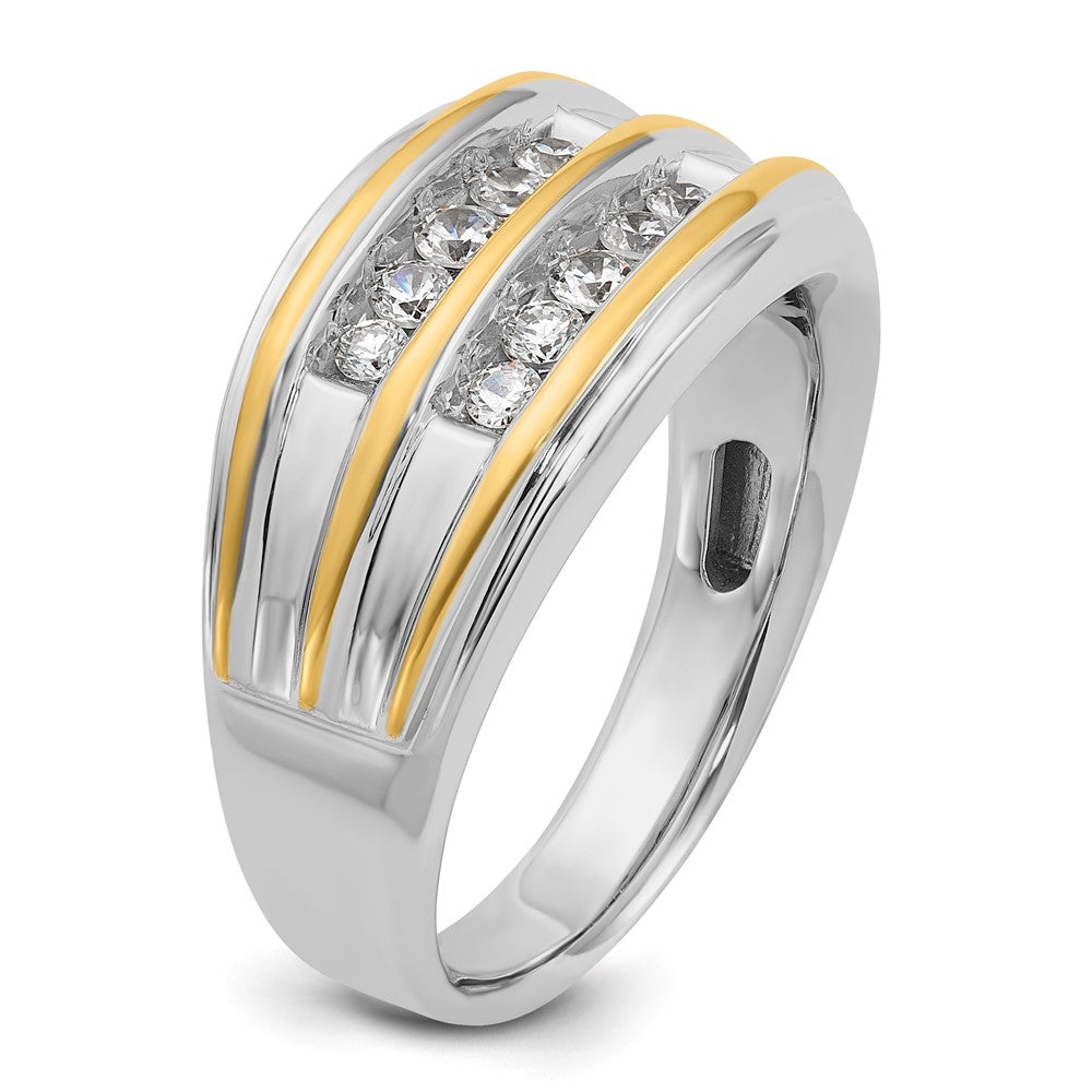 14k Two-tone IBGoodman Men's Polished 2-Row Ring Mounting