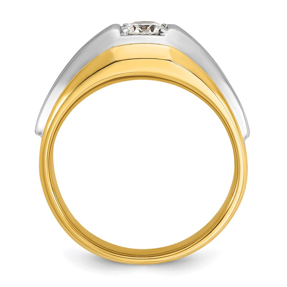 14k Two-tone IBGoodman Men's Polished and Satin Diamond Ring Mounting