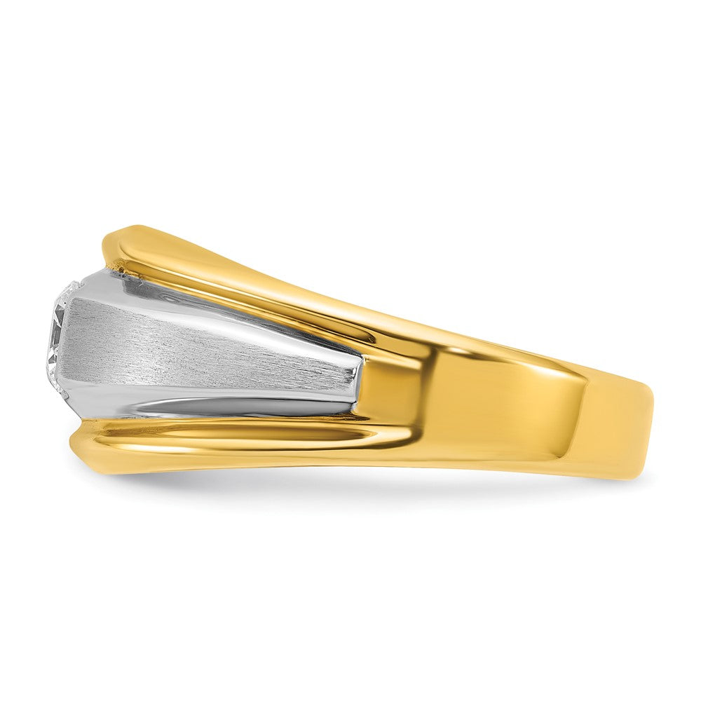 14k Two-tone IBGoodman Men's Polished and Satin Diamond Ring Mounting