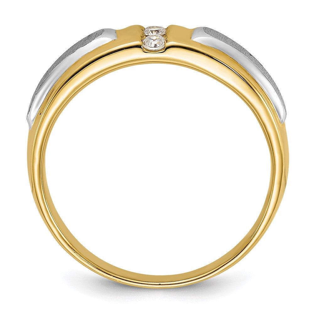 IBGoodman 14k Two-tone Polished/Satin Men's 3 Stone Ring Mounting