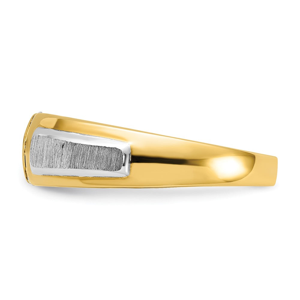 IBGoodman 14k Two-tone Polished/Satin Men's 3 Stone Ring Mounting