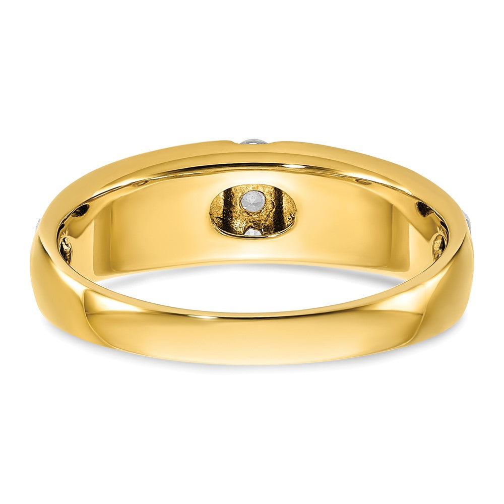 IBGoodman 14k Two-tone Polished/Satin Men's 3 Stone Ring Mounting