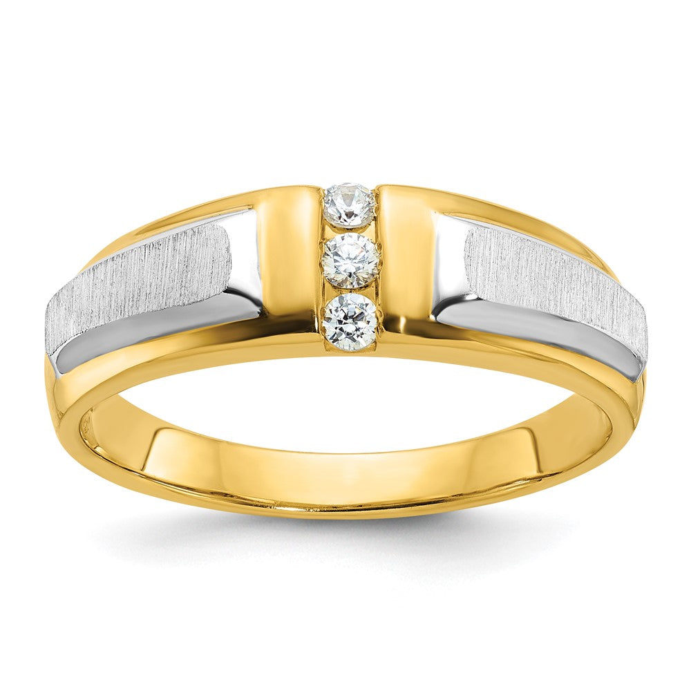 IBGoodman 14k Two-tone Polished/Satin Men's 3 Stone Ring Mounting