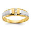 IBGoodman 14k Two-tone Polished/Satin Men's 3 Stone Ring Mounting