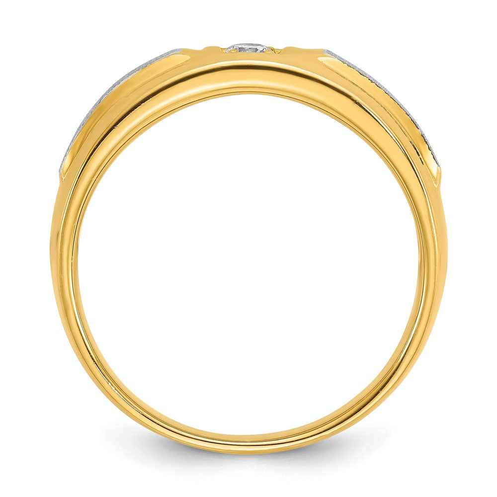 14k Two-tone IBGoodman Men's Polished and Satin Diamond Ring Mounting