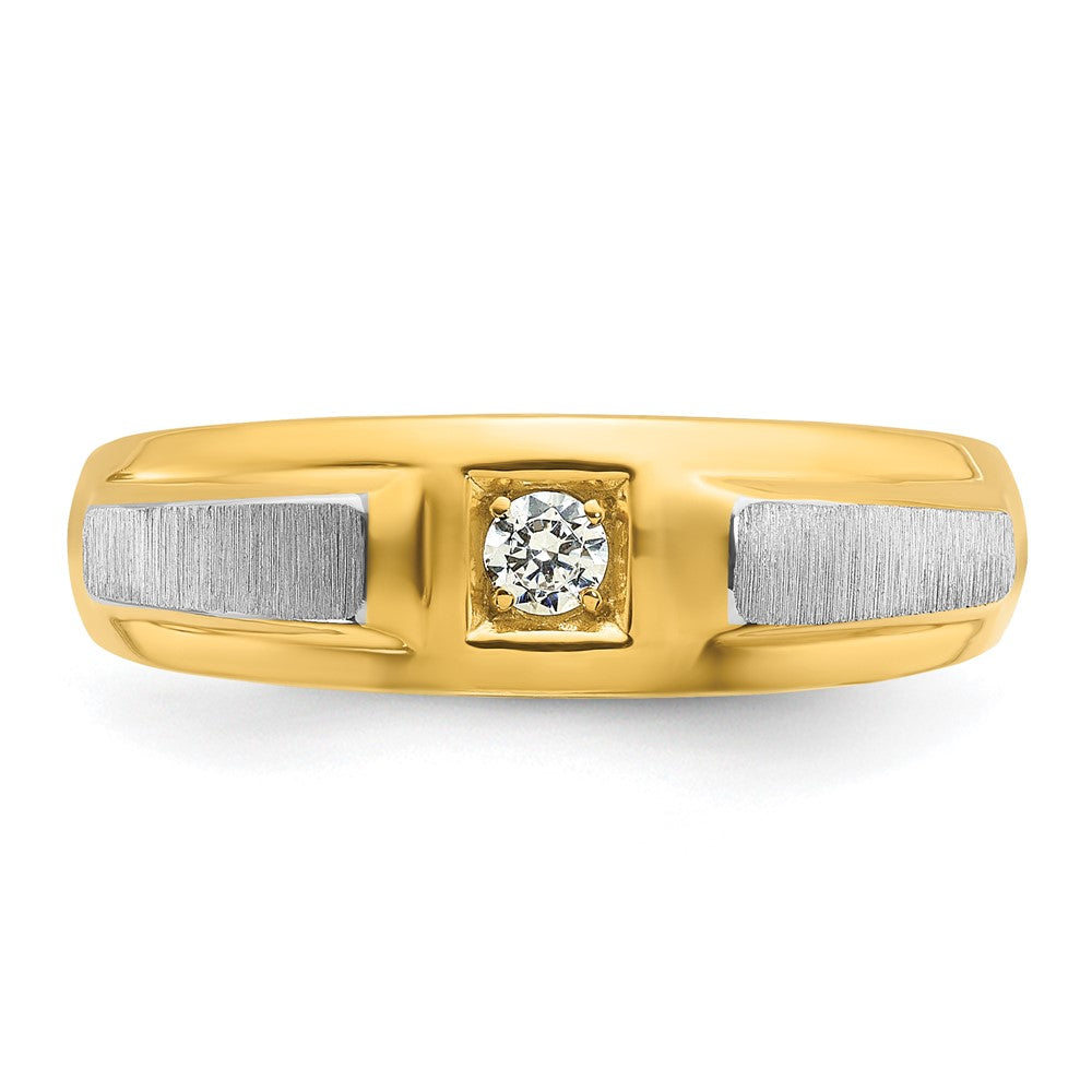 14k Two-tone IBGoodman Men's Polished and Satin Diamond Ring Mounting